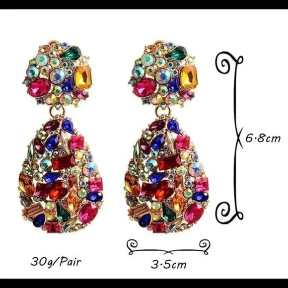 - New Colorful Crystals Drop Earrings  For W… - Picture 12 of 12